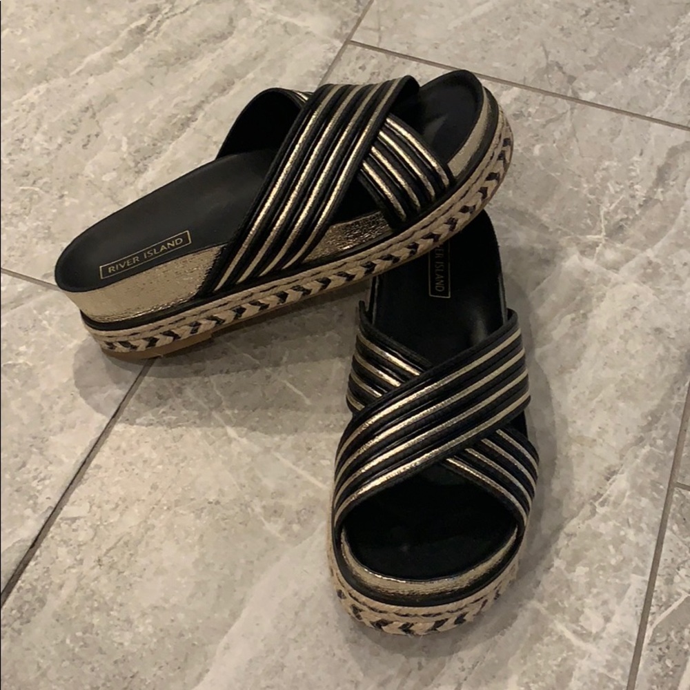 EUC River Island flatform espadrille sandals